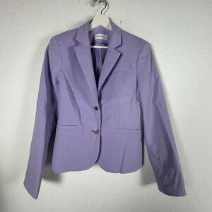 Calvin Klein Womens Lavender Two-Button Blazer Jacket Size 6 Office Wear Lined